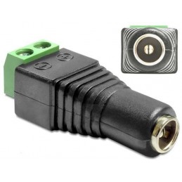 Conector adaptor DC mufa alimentare 2.1mm 5.5mm tip mama, prindere cu surub