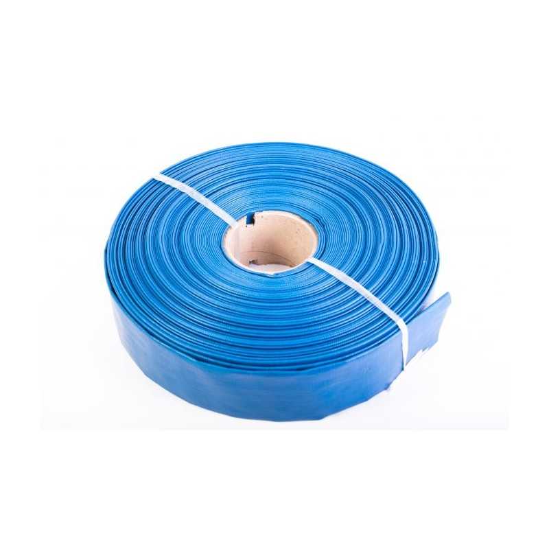 Furtun plat din PVC refulare, 2 inchi, 50m, albastru, insertie panza, Micul Fermier, GF-0291