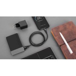 Cablu USB 2.0 A/USB C, 0.5m, negru, Rebel, RB-6001-050-B