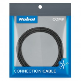 Cablu USB 2.0 A/USB C, 0.5m, negru, Rebel, RB-6001-050-B