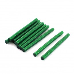 Set 10 batoane silicon verde cu sclipici 7mm 20cm