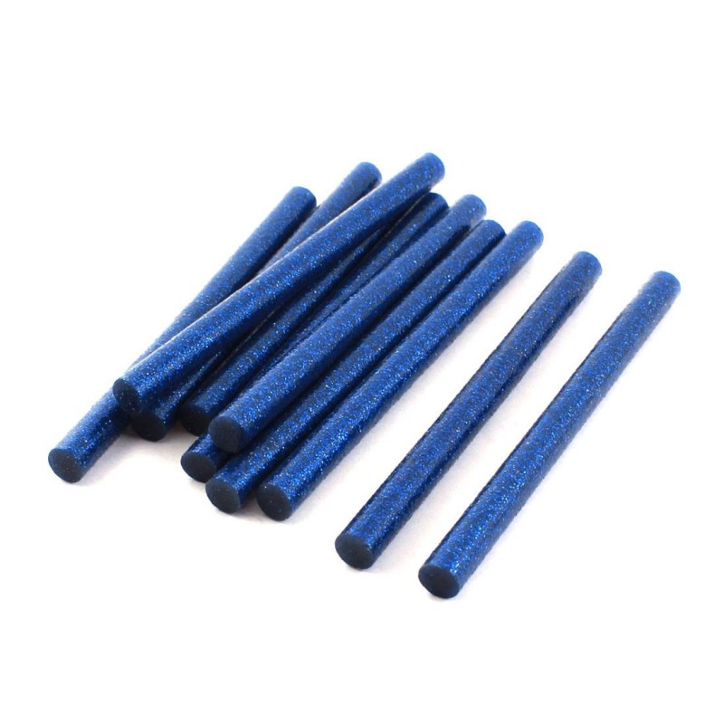 Set 10 batoane silicon albastru cu sclipici 11mm 20cm