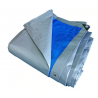 Prelata impermeabila rezistenta UV, 8x12 metri, 180 g/mp, inele de prindere, argintiu-albastru, laminata, DSH, 104114